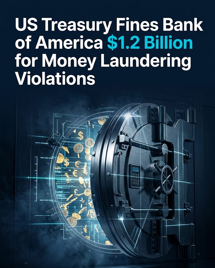 US Treasury Fines Bank of America $1.2 Billion for Money Laundering Violations